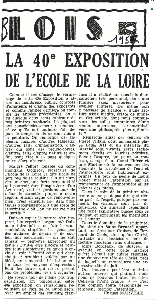 40ème exposition de l'Ecole de la Loire en 1957